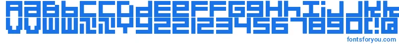 フォントQuadrats – 白い背景に青い文字