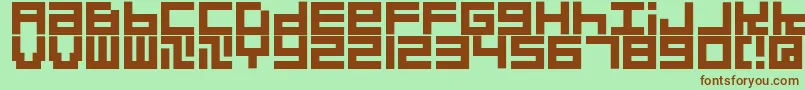 Quadrats Font – Brown Fonts on Green Background