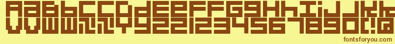 Quadrats Font – Brown Fonts on Yellow Background