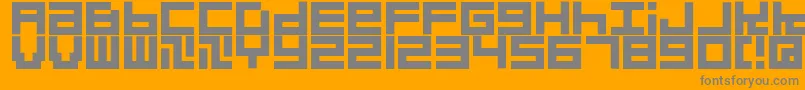 Quadrats Font – Gray Fonts on Orange Background