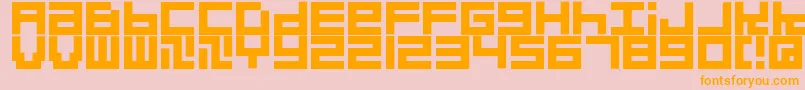 Quadrats Font – Orange Fonts on Pink Background