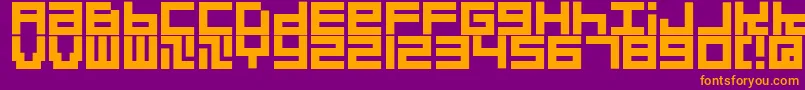 Quadrats Font – Orange Fonts on Purple Background