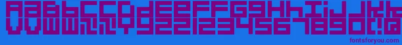 Quadrats Font – Purple Fonts on Blue Background