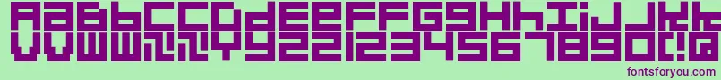 Quadrats Font – Purple Fonts on Green Background