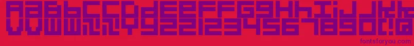Quadrats Font – Purple Fonts on Red Background