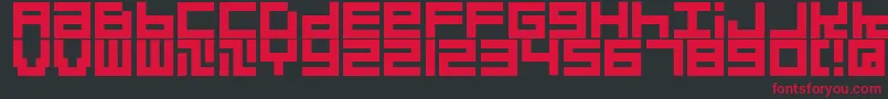 Quadrats Font – Red Fonts on Black Background
