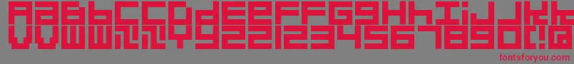フォントQuadrats – 赤い文字の灰色の背景