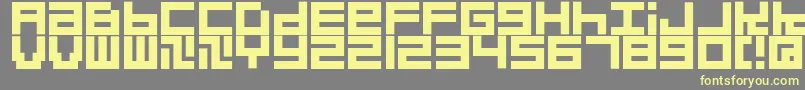 Quadrats Font – Yellow Fonts on Gray Background