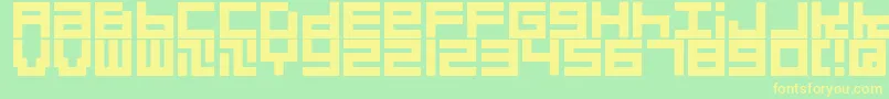 Quadrats Font – Yellow Fonts on Green Background