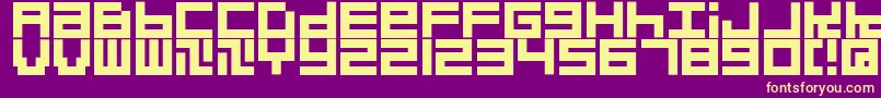 Quadrats Font – Yellow Fonts on Purple Background