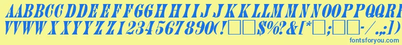 JuniperItalica Font – Blue Fonts on Yellow Background