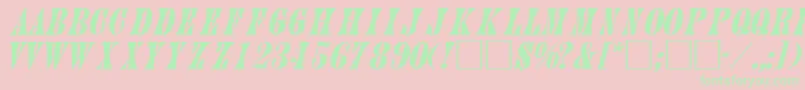 JuniperItalica-Schriftart – Grüne Schriften auf rosa Hintergrund