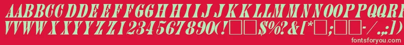 JuniperItalica Font – Green Fonts on Red Background