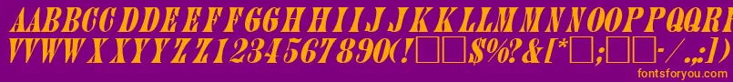 JuniperItalica Font – Orange Fonts on Purple Background