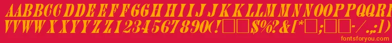 JuniperItalica Font – Orange Fonts on Red Background