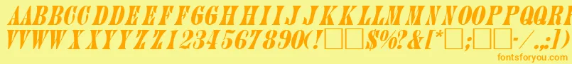 JuniperItalica Font – Orange Fonts on Yellow Background