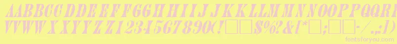 JuniperItalica Font – Pink Fonts on Yellow Background