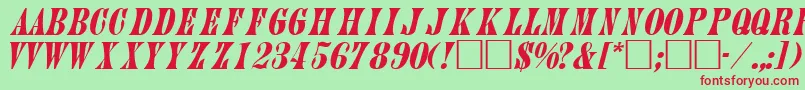 JuniperItalica Font – Red Fonts on Green Background