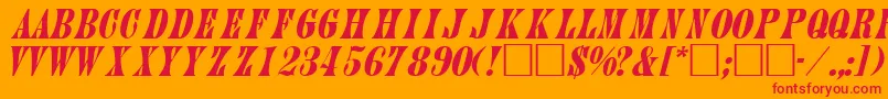 JuniperItalica Font – Red Fonts on Orange Background