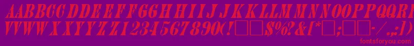 JuniperItalica Font – Red Fonts on Purple Background
