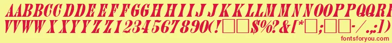 JuniperItalica-Schriftart – Rote Schriften auf gelbem Hintergrund