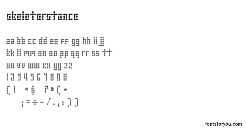 Schriftart SkeletorStance – Alphabet, Zahlen, spezielle Symbole