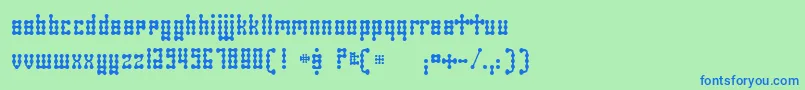 SkeletorStance Font – Blue Fonts on Green Background