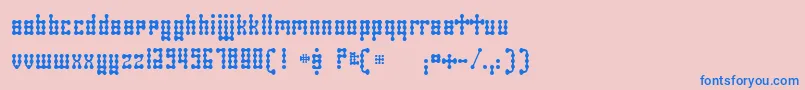 SkeletorStance Font – Blue Fonts on Pink Background