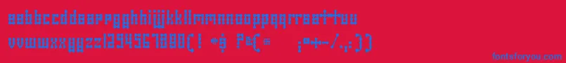 SkeletorStance Font – Blue Fonts on Red Background