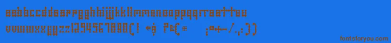 SkeletorStance Font – Brown Fonts on Blue Background