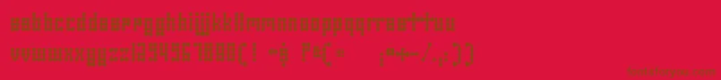 SkeletorStance-fontti – ruskeat fontit punaisella taustalla