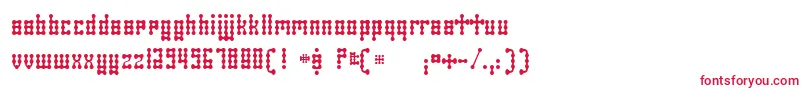 SkeletorStance-Schriftart – Rote Schriften auf weißem Hintergrund