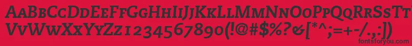 PmnCaecilia86HeavyItalicSmallCapsOldstyleFigures Font – Black Fonts on Red Background