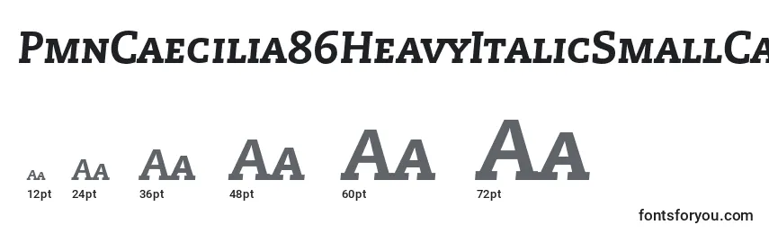 PmnCaecilia86HeavyItalicSmallCapsOldstyleFigures Font Sizes