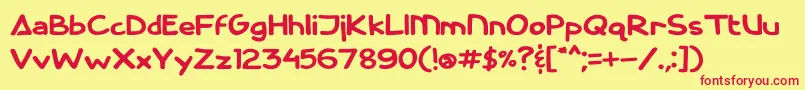 CassiniMarker Font – Red Fonts on Yellow Background