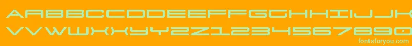 Fonte 911porschav3expand – fontes verdes em um fundo laranja
