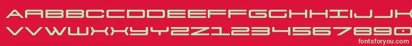 Czcionka 911porschav3expand – zielone czcionki na czerwonym tle