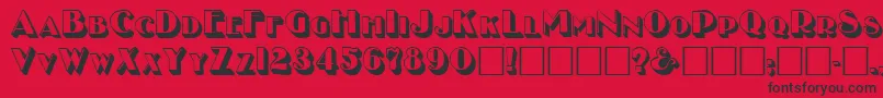 NewYearMedium Font – Black Fonts on Red Background