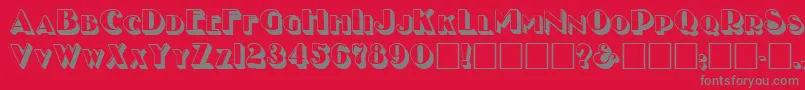 NewYearMedium-Schriftart – Graue Schriften auf rotem Hintergrund