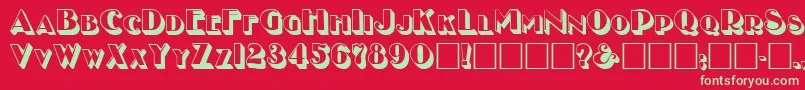 フォントNewYearMedium – 赤い背景に緑の文字