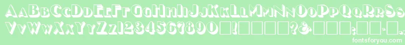 NewYearMedium-Schriftart – Weiße Schriften auf grünem Hintergrund