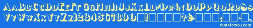 NewYearMedium Font – Yellow Fonts on Blue Background