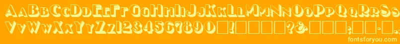 NewYearMedium Font – Yellow Fonts on Orange Background