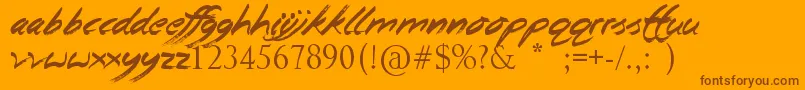 BeginningYoga Font – Brown Fonts on Orange Background