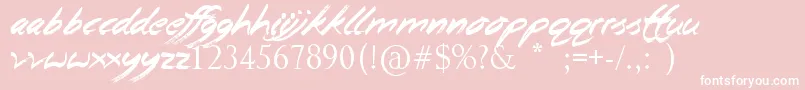 BeginningYoga-Schriftart – Weiße Schriften auf rosa Hintergrund