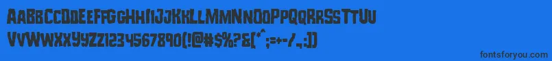 Monsterhuntercond Font – Black Fonts on Blue Background