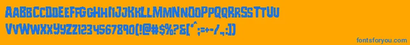 フォントMonsterhuntercond – オレンジの背景に青い文字