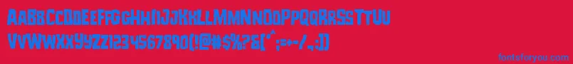 Monsterhuntercond Font – Blue Fonts on Red Background