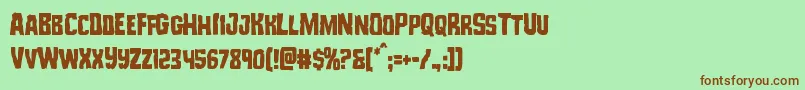 Monsterhuntercond Font – Brown Fonts on Green Background