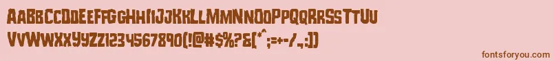 Monsterhuntercond Font – Brown Fonts on Pink Background